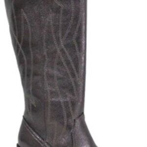 Jellypop Women's Festival Western Tall Boots Cowgirl Gunmetal Metallic Size 7.5